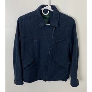 VTG Women Lauren Ralph Lauren lambs-wool collared zip-up jacket coat 10P